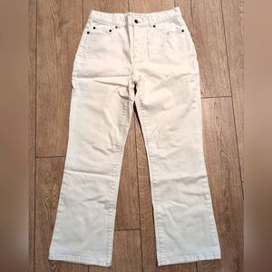 LRL Ralph Lauren Jeans 8 Petite Premium Boot Leg Bootcut Cream Ivory Denim